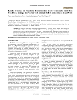 Kinetic Studies on Alcoholic Fermentation Under