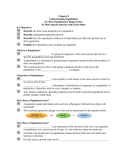 Chapter 8 Understanding Populations 8.1 How Populations Change