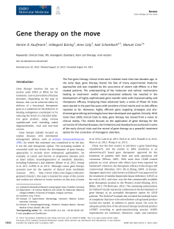 Gene therapy on the move - EMBO Molecular Medicine