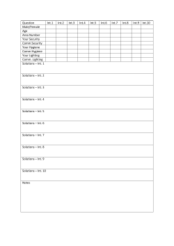 report sheets - Innovation Aid