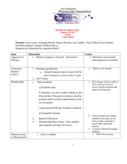 board of directors - New Hampshire Pharmacists Association