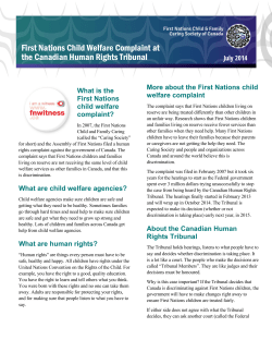 First Nations child welfare complaint at the Canadian Human Rights