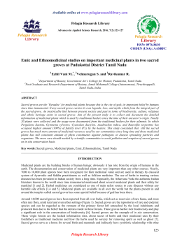 Emic and Ethnomedicinal studies on important medicinal plants in