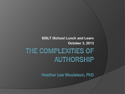 The Complexities of Authorship