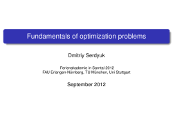 Fundamentals of optimization problems