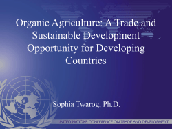 Organic Agriculture, Trade and Sustainable Development