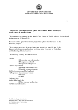 (third cycle) at the Faculty of Social Sciences