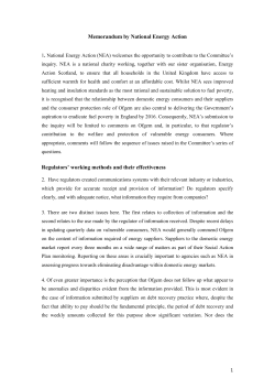 Evidence from National Energy Action to the House