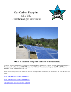 Our Carbon Footprint SLVWD Greenhouse gas emissions