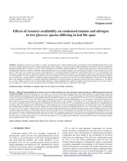 Effects of resource availability on condensed tannins and nitrogen in