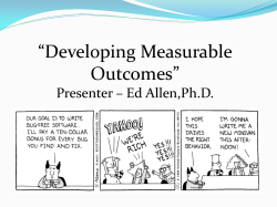 Developing Measurable Outcomes