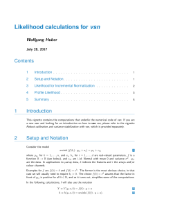 Likelihood calculations for vsn