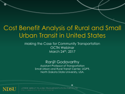 Cost-Benefit Analysis of Rural and Small Urban Transit