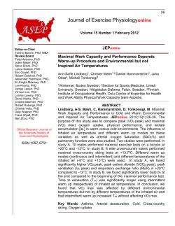 JEPonline Maximal Work Capacity and Performance Depends