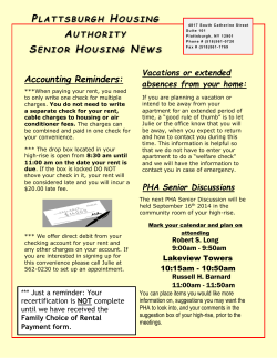 PHA Senior News August 2014 - Plattsburgh Housing Authority