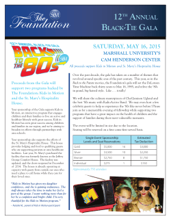 12th AnnuAl BlAck-tie GAlA - St. Mary`s Medical Center Foundation