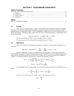 SECTION 3. EQUILIBRIUM CONSTANTS ( ) ( )
