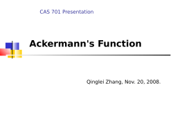 Ackermann`s Function