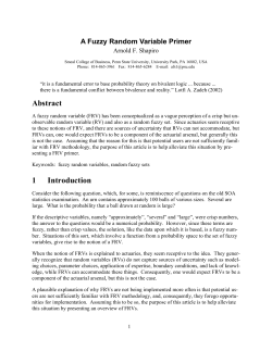 A Fuzzy Random Variable Primer