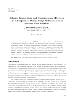 Solvent, Temperature and Concentration Effects