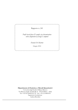 Rapporto n. 245 Profit based phase II sample size determination