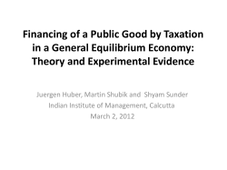 Financing of Public Good by Taxation in a General Equilibrium