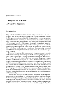 The Question of Ritual A Cognitive Approach