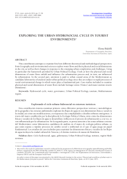 exploring the urban hydrosocial cycle in tourist environments1