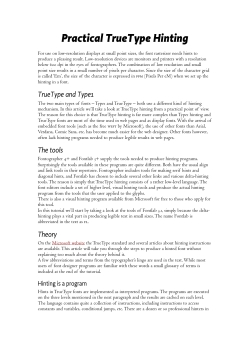 Practical TrueType Hinting