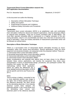 Transcranial Direct Current Stimulation research line