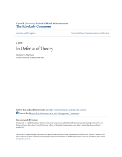In Defense of Theory - The Scholarly Commons