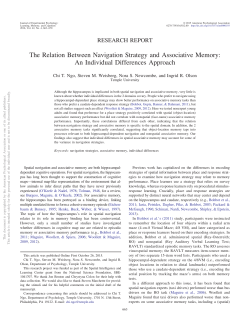 The Relation Between Navigation Strategy and Associative Memory