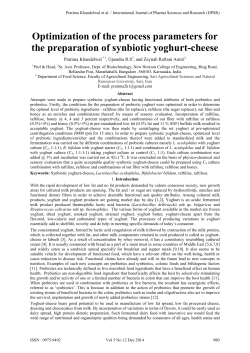 Optimization of the process parameters for the preparation of