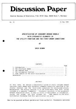 Specification of consumer demand models with stochastic