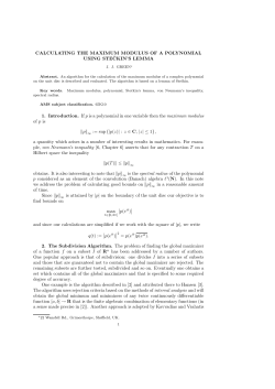 CALCULATING THE MAXIMUM MODULUS OF A