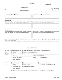 Form 17E: TrialManagementConference Brief