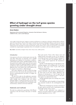 Natural Sciences Effect of hydrogel on the turf grass species