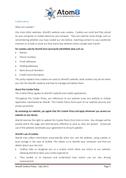 Cookie policy What are cookies?