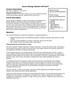 Honors Biology Syllabus 2016-2017 Contact Information: Course