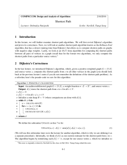 Shortest Path 1 Introduction 2 Dijkstra`s