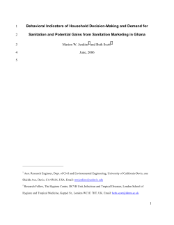 Measuring Demand for Sanitation in Ghana