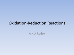 Oxidation-Reduction Reactions