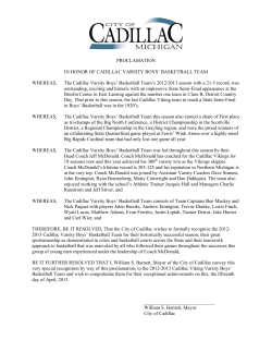 PROCLAMATION IN HONOR OF CADILLAC