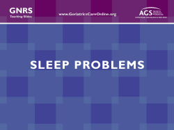 GNRS4SleepProblems - Geriatrics Care Online