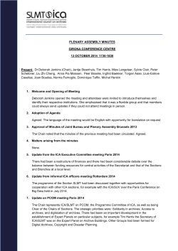 Minutes of the Bureau - and Plenary meeting in Girona 2014