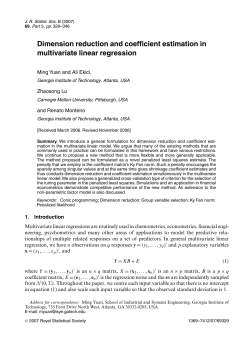 Dimension reduction and coefficient estimation in multivariate linear
