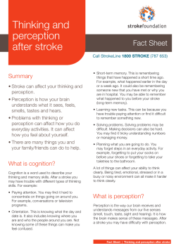 Thinking and perception after stroke