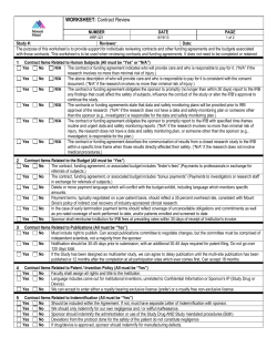 HRP-321&mdash;WORKSHEET&mdash;Contract Review