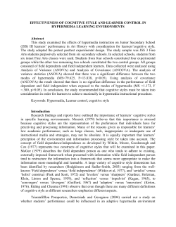 (2016). A Meta-Analytic Investigation of Objective Learner Control in