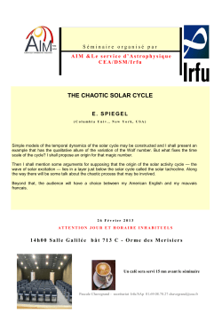 the chaotic solar cycle - CEA-Irfu